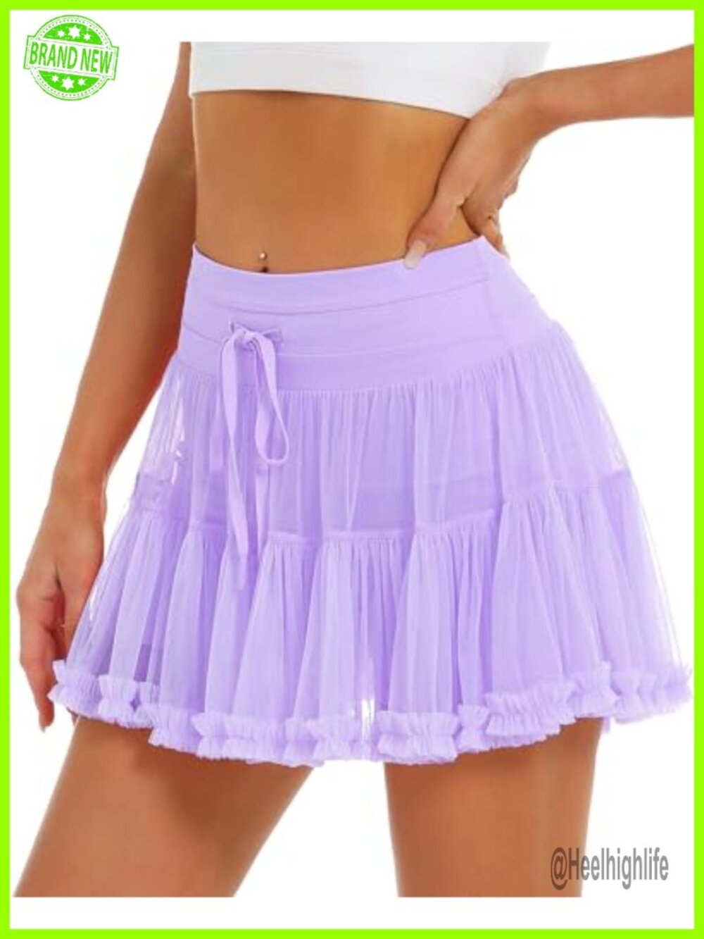 Tiered Ruffle Tennis Athletic Skort with Built-in Shorts